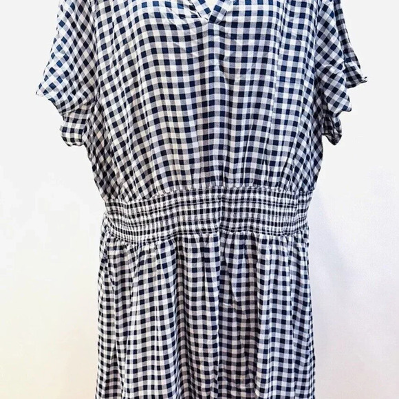 NWT CROFT & BARROW Women Short Sleeve Pullover Plaid Empire Waist Dress Size 3X - Picture 2 of 14
